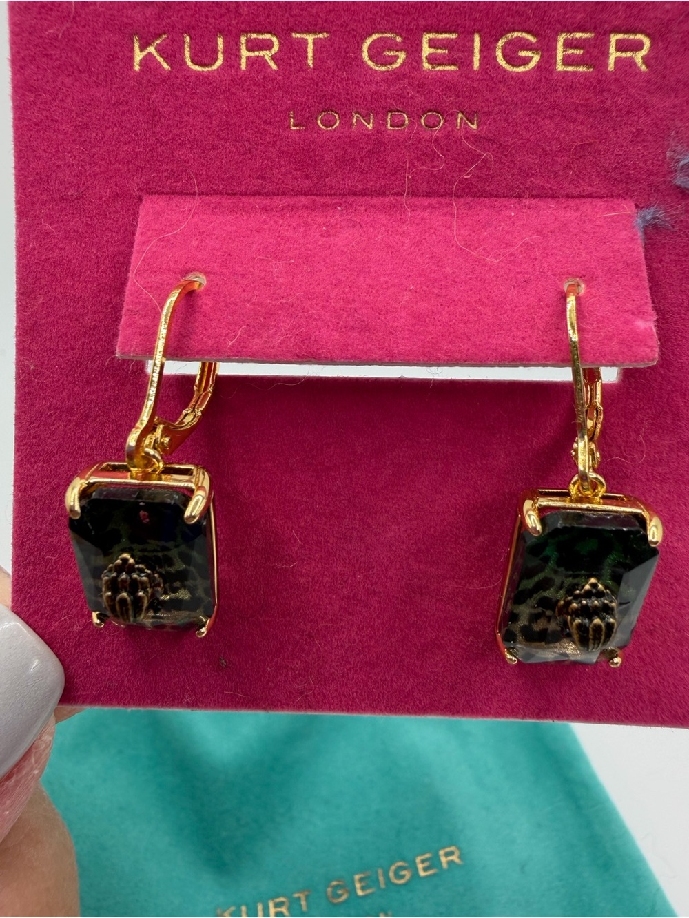 Kurt Geiger Gold-Tone leopard Drop Earrings
